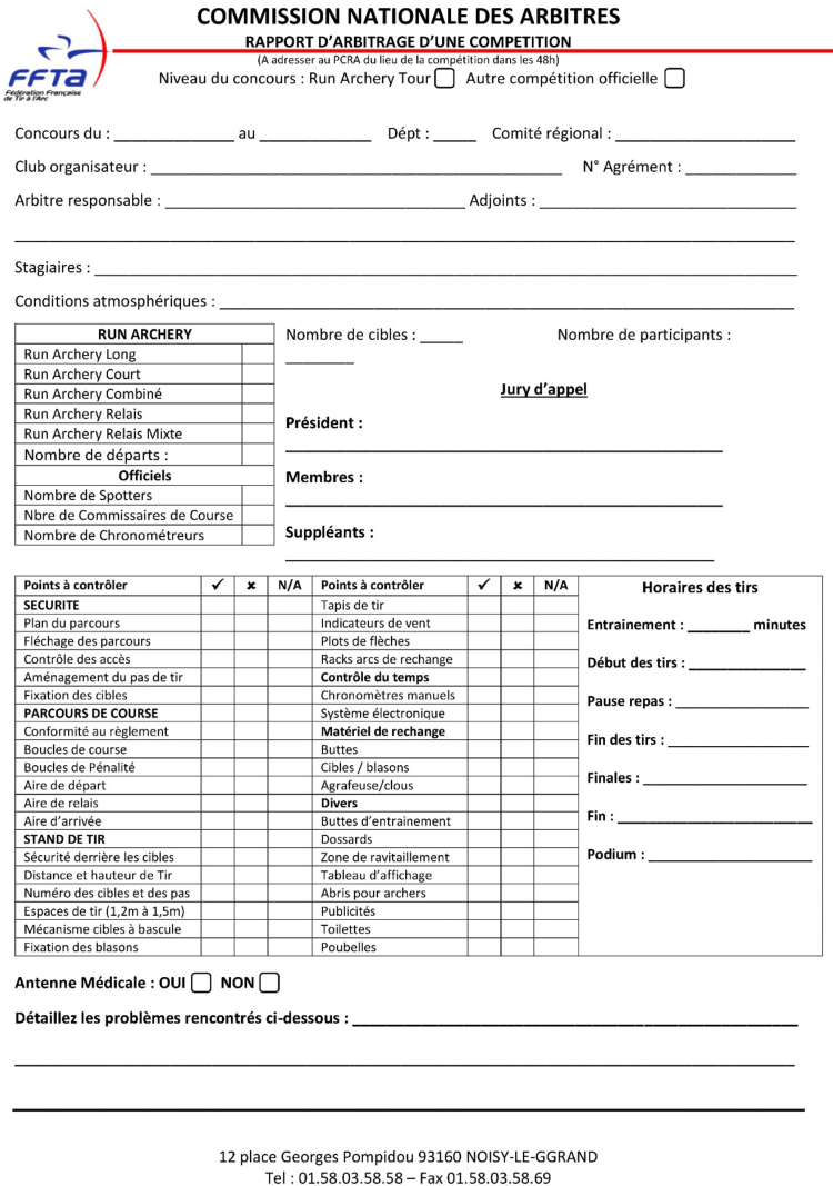 Rapport arbitre run 1/2
